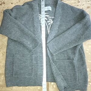 Gray Ribbed Cardigan